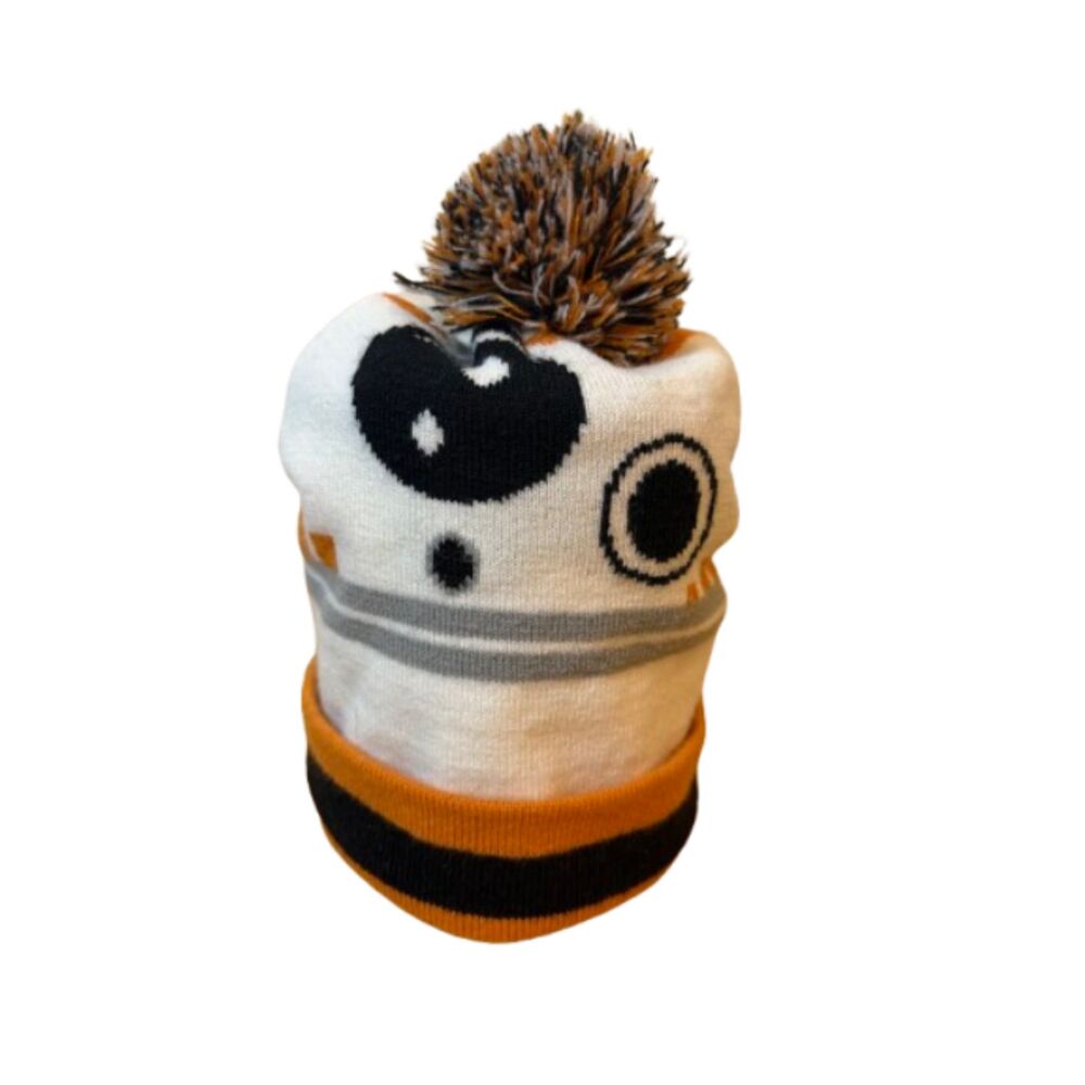 Star Wars BB-8 Pom Beanie Hat Orange White Knit Cuffed Concept One